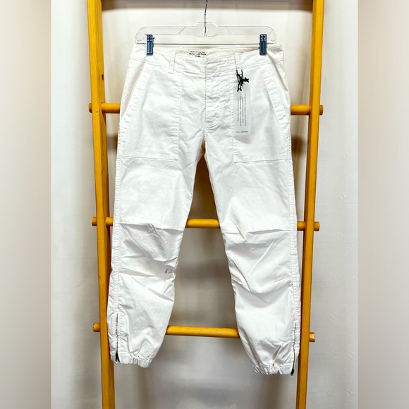 NILI LOTAN  White gathered ankle military cargo crop pants size 4 - Picture 4 of 14